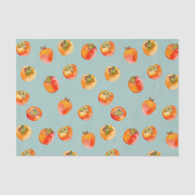 Persimmon Fruit Tiled   Tissue Paper (Front)