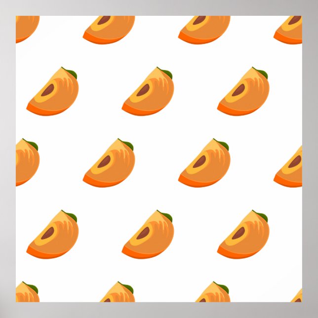 Persimmon pattern isolated on a white background.  poster (Front)
