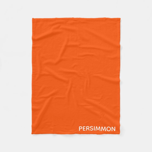 Persimmon red color name fleece blanket (Front)