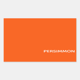 Persimmon red color name rectangular sticker
