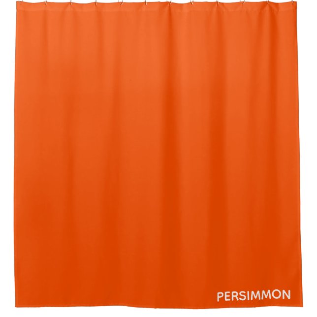 Persimmon red color name shower curtain (Front)