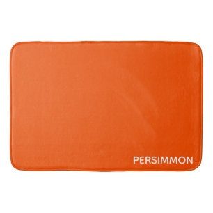 Persimmon red colour name bath mat