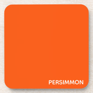 Persimmon red colour name coaster