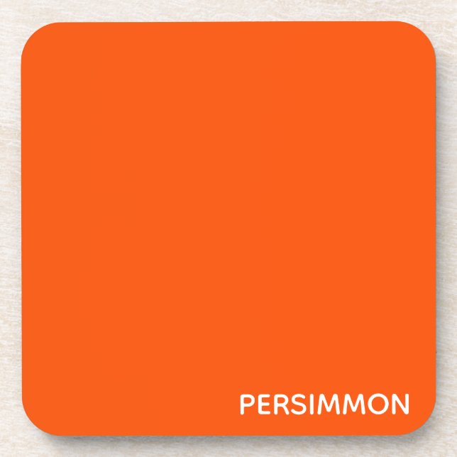 Persimmon red colour name coaster (Front)