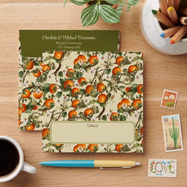 Persimmons Pattern Envelope (Desk)
