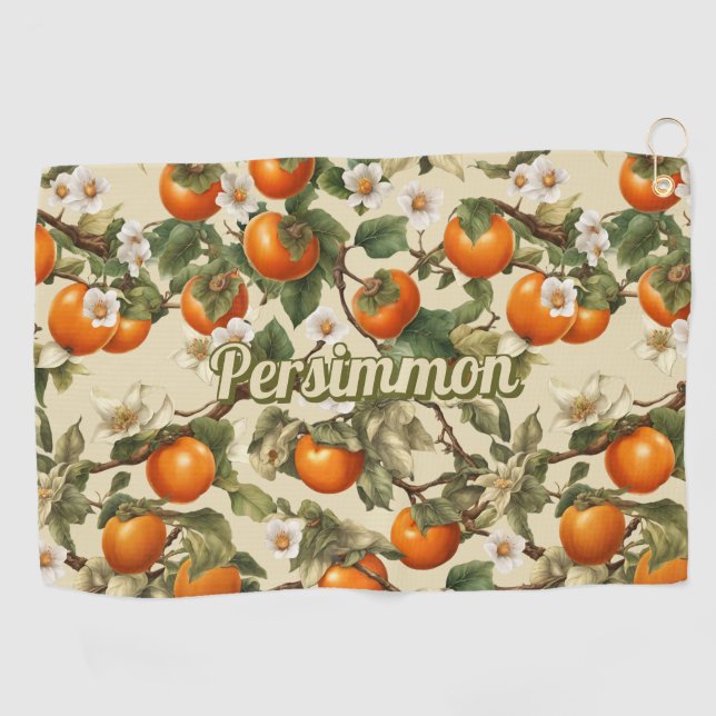 Persimmons Pattern Golf Towel (Horizontal)