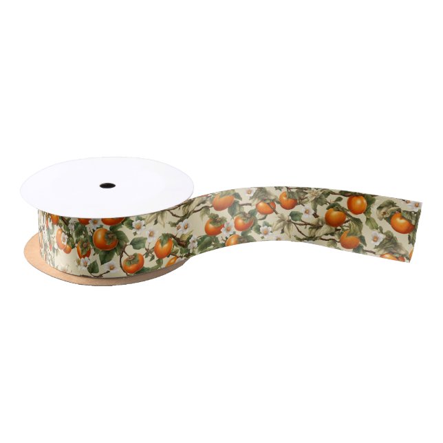 Persimmons Pattern Satin Ribbon (Spool)