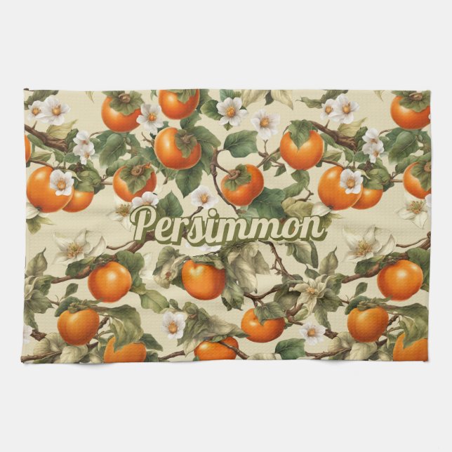 Persimmons Pattern Tea Towel (Horizontal)