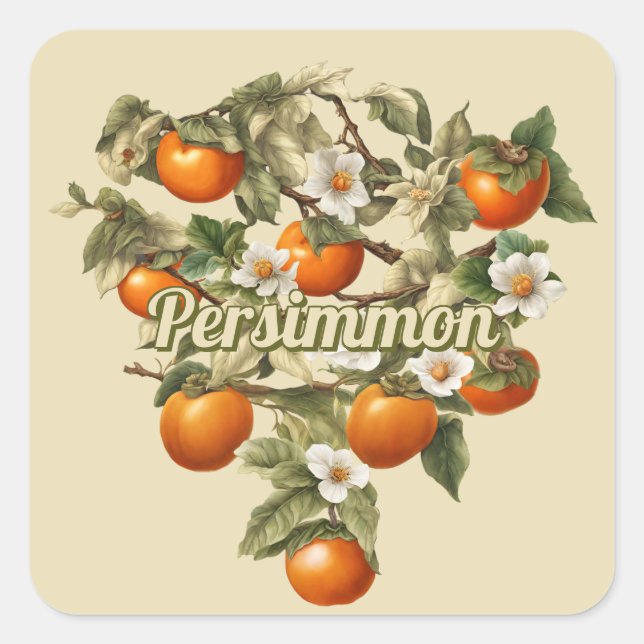 Persimmons Square Sticker (Front)