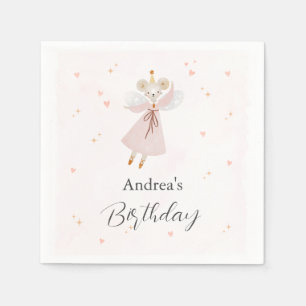 Persinalized Pastel Pink Baby Mouse Cute Napkin