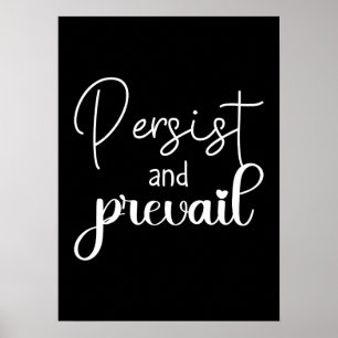 Persist and Prevail, Hustle Gym Success Motivation Poster