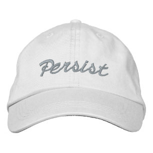 Persist light pink white script cute embroidered hat