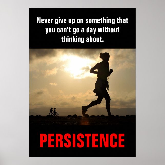 Persistence Running Fitness Training Motivational Poster (Front)