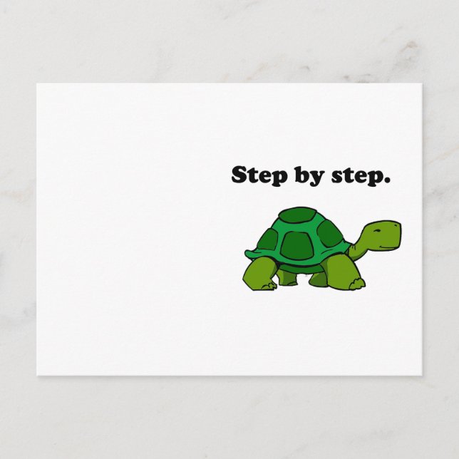 Persistent Winning Tortoise Turtle Step by Step Postcard (Front)