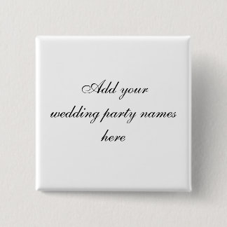 Persnalized Wedding Party Name Pins