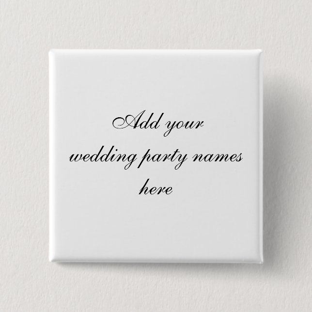 Persnalized Wedding Party Name Pins (Front)