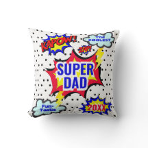 Persoalized Super Hero Comic Book Throw Pillow