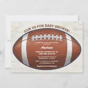Persoanal Modern Touchdown football Baby Shower Invitation