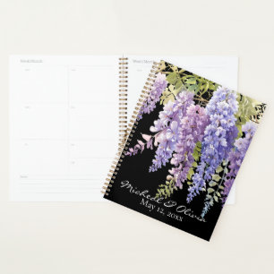 Persoanlize watercolor wisteria floral  planner