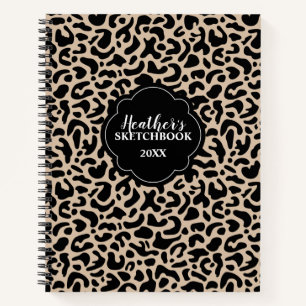 Persoanlized Elegant Chic Black Sketchbook Notebook