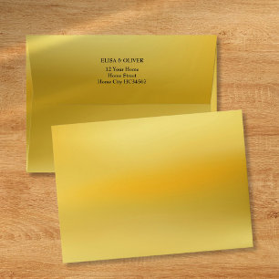 Persoanlized Gold Return Address Envelope