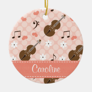 Persoanlized Pink Cello Ornament