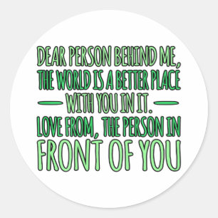 Person Behind Me Mental Health Awareness Supporter Classic Round Sticker