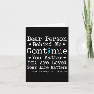 Person Behind Me Suicide Prevention &amp; Depressi Card