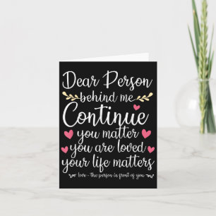 Person Behind Me Suicide Prevention &amp; Depressi Card