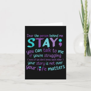 Person Behind Me Suicide Prevention &amp; Depressi Card