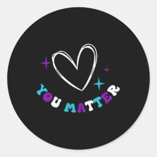 Person Behind Suicide Prevention Depression Awaren Classic Round Sticker