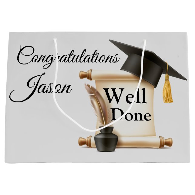 Person Congratulations Well Done Grad  Large Gift Bag (Front)