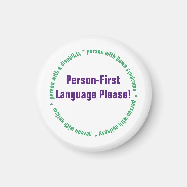 Person First Language Magnet (Front)