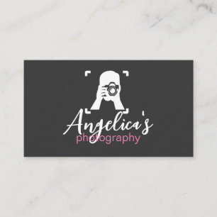 Person Holding Camera Logo Artist Creativity Business Card