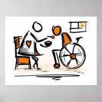 Person in a wheelchair. Hospital/nursing home