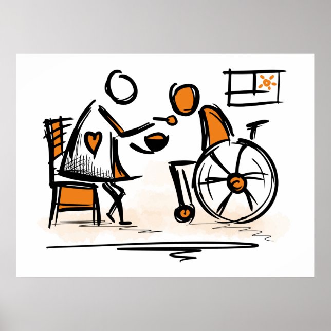 Person in a wheelchair. Hospital/nursing home Poster (Front)