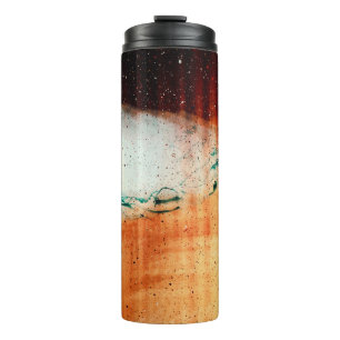 PERSON IN BLACK FLIP FLOPS STANDING ON BROWN SAND THERMAL TUMBLER
