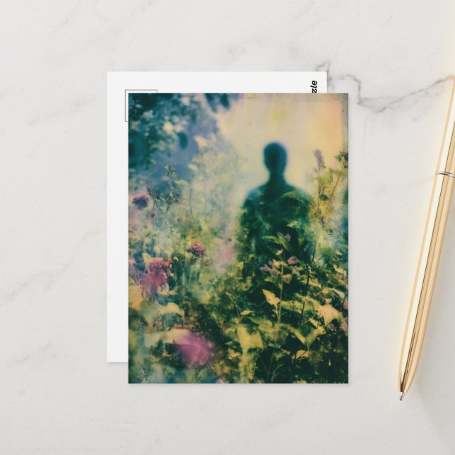 Person In the Garden Abstract Postcard (Front/Back In Situ)