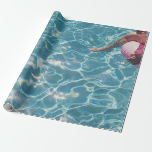 Person on swimming pool wrapping paper