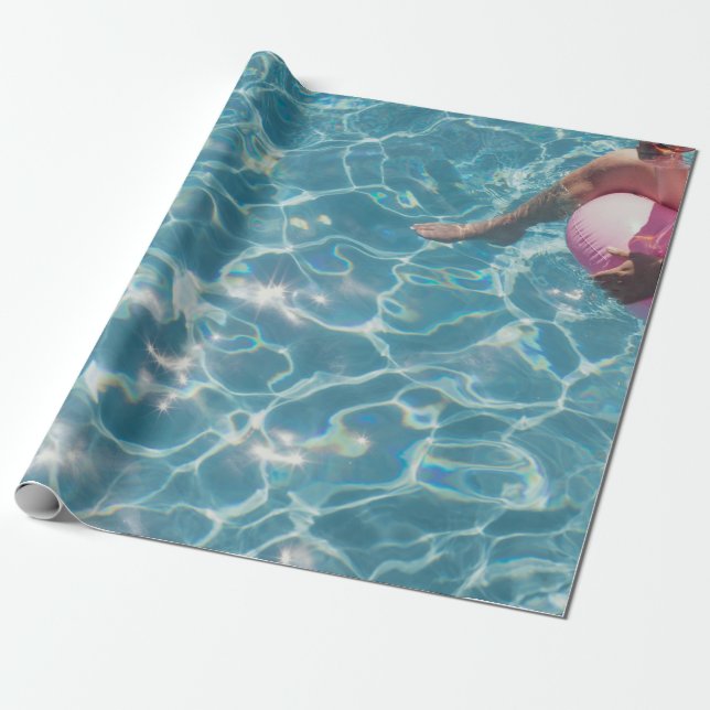 Person on swimming pool wrapping paper (Unrolled)