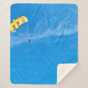 Person paragliding outdoors sherpa blanket