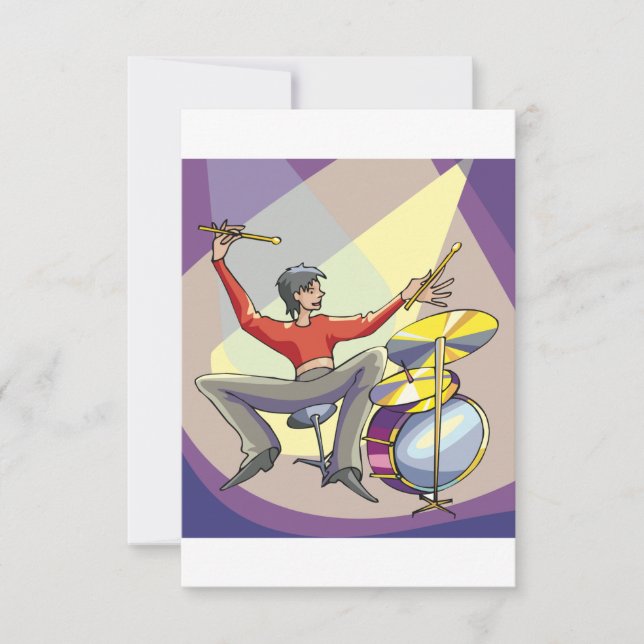 Person Playing The Drums Invitations (Front)