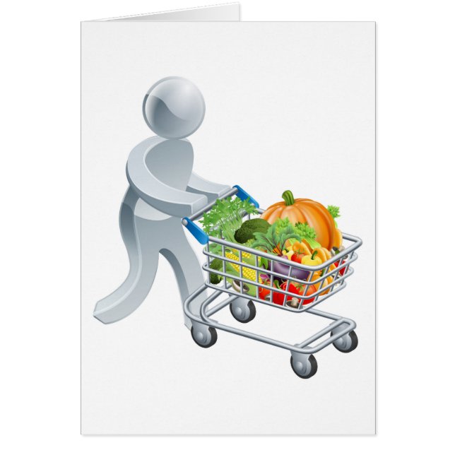 Person pushing trolley with vegetables (Front)
