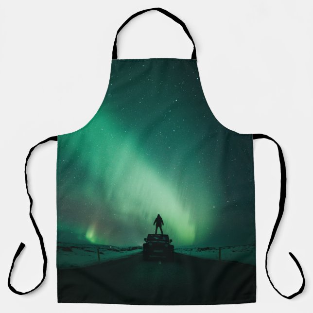 PERSON STANDING IN FRONT OF AURORA LIGHTS APRON (Front)