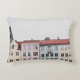 PERSON TAKING PICTURE OF STRUCTURES DECORATIVE CUSHION