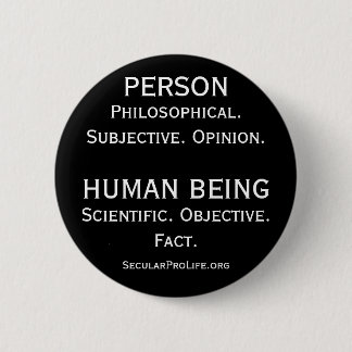 Person vs Human Being 6 Cm Round Badge