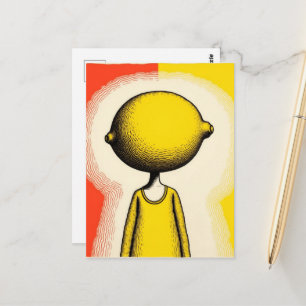 Person with a Lemon for a Head Postcard