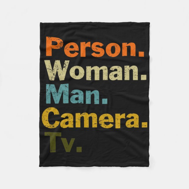 Person Woman Man Camera Tv Cognitive Test Shirt Tr Fleece Blanket (Front)