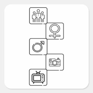 Person Woman Man Camera TV Donald Trump Cognitive Square Sticker