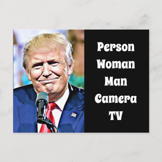 Person, Woman, Man, Camera, TV, funny Anti Trump Postcard (Front)